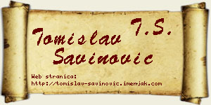 Tomislav Savinović vizit kartica
